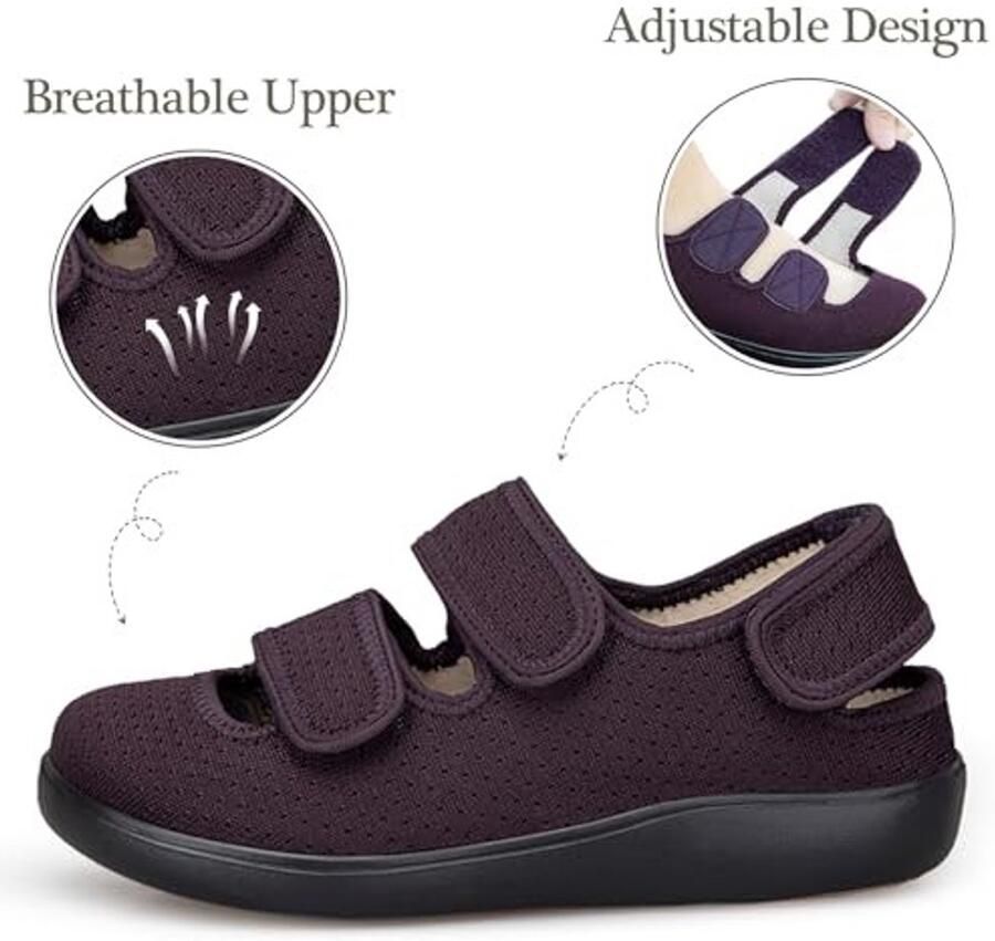 Slippers voor en Paars met verstelbare riem