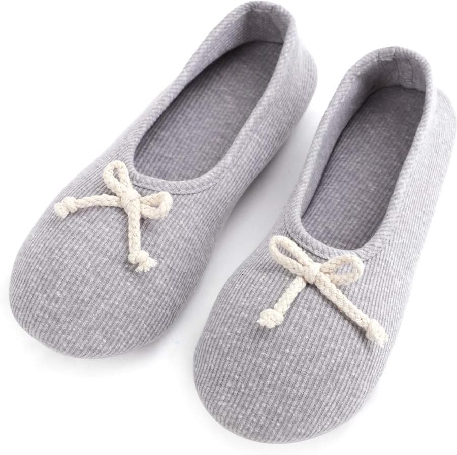 Dailygoods- Pantoffels Dames Katoenen Antislip Zool Warme Slippers Japanse Stijl Strik Ademend en Comfortabel - Foto 2