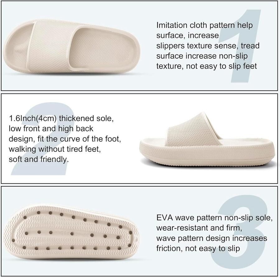 Slippers voor wolkenpantoffels licht doucheslippers zacht slippers sandalen voor huis tuin strand zwembad
