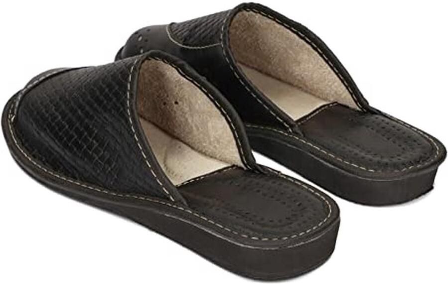 Slippers voor dames Leer Beige Rood Bruin