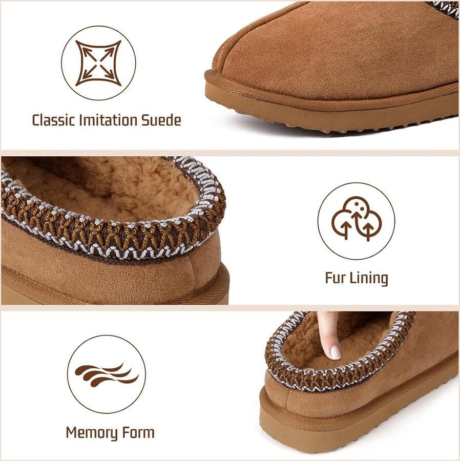 Slippers voor dames pluizige instappers warme winterpantoffels voor dames huisschoenen outdoor imitatiesuède comfortabele zachte voering muilezelsloffen geschenken voor vrouwen