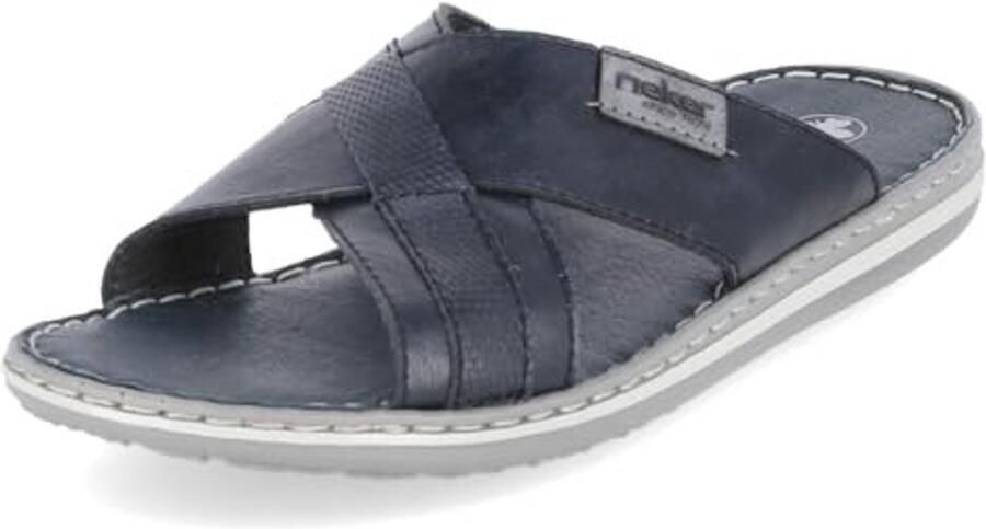 Slippers voor heren Comfortabele leren instappers Blauw