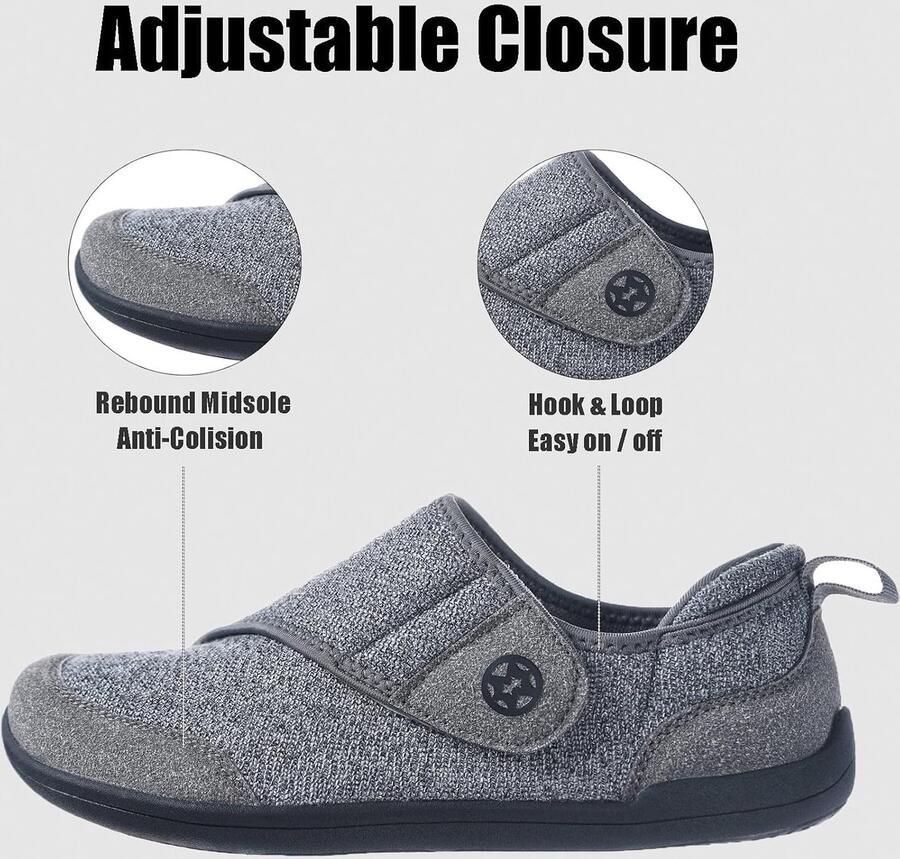 Slippers voor en 40.5 D grijs Gezonde schoenen Comfortabel voor binnen en buiten ShopVlot