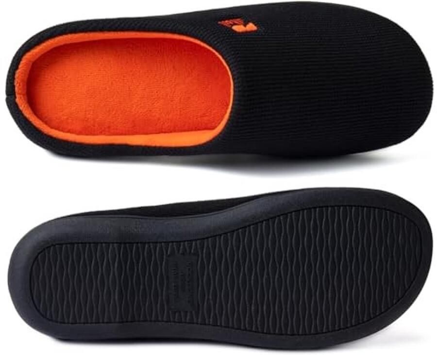 Slippers voor heren Geheugenschuim Zwart en oranje