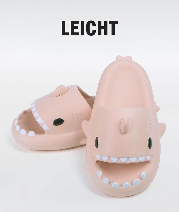 Slippers voor kinderen 28 29 EU roze schattige haaien perfect voor thuis of op vakantie ShopVlot
