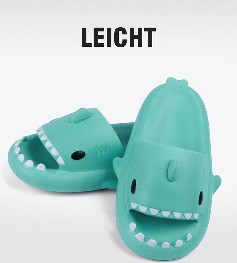 Badslippers voor kinderen 32 33 EU EVA-haaienslippers Antislip Ideaal voor badkamer en strand ShopVlot