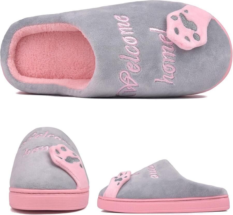 Slippers voor nen en grijs pluche comfortabele warme slippers ideaal voor thuisgebruik ShopVlot