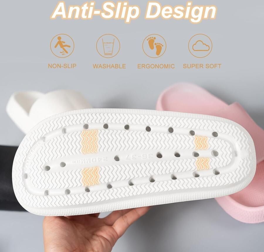 Slippers voor nen en zachte en comfortabele badslippers rubberen douche- en strandsandalen ShopVlot