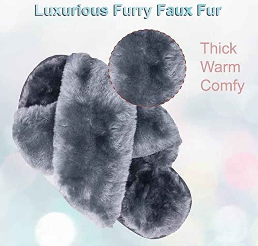 Slippers voor meisjes Fluffy en comfortabel Grijs