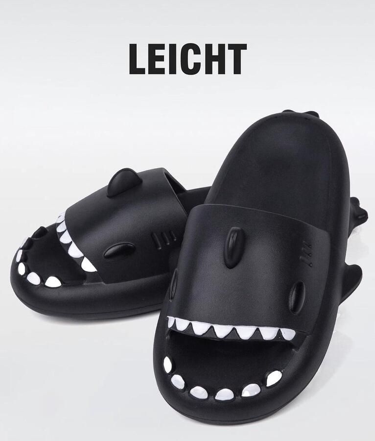 Badslippers kinderen en volwassenen EU EVA shark slides antislip perfect voor thuis en strand ShopVlot