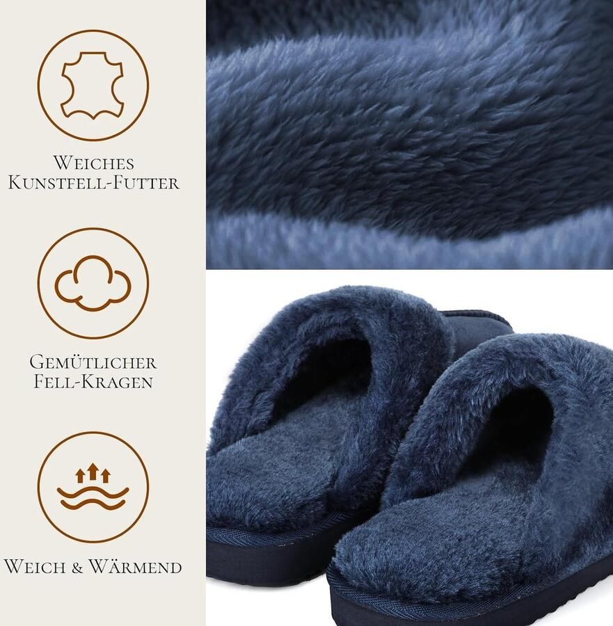 Slippers voor vrouwen Faux Suede Ronde Neus Pluizige Slip On Warme Winter Dames Slippers Huis Outdoor Comfortabele Zachte Voering Muilezel Slippers Geschenken voor Vrouwen