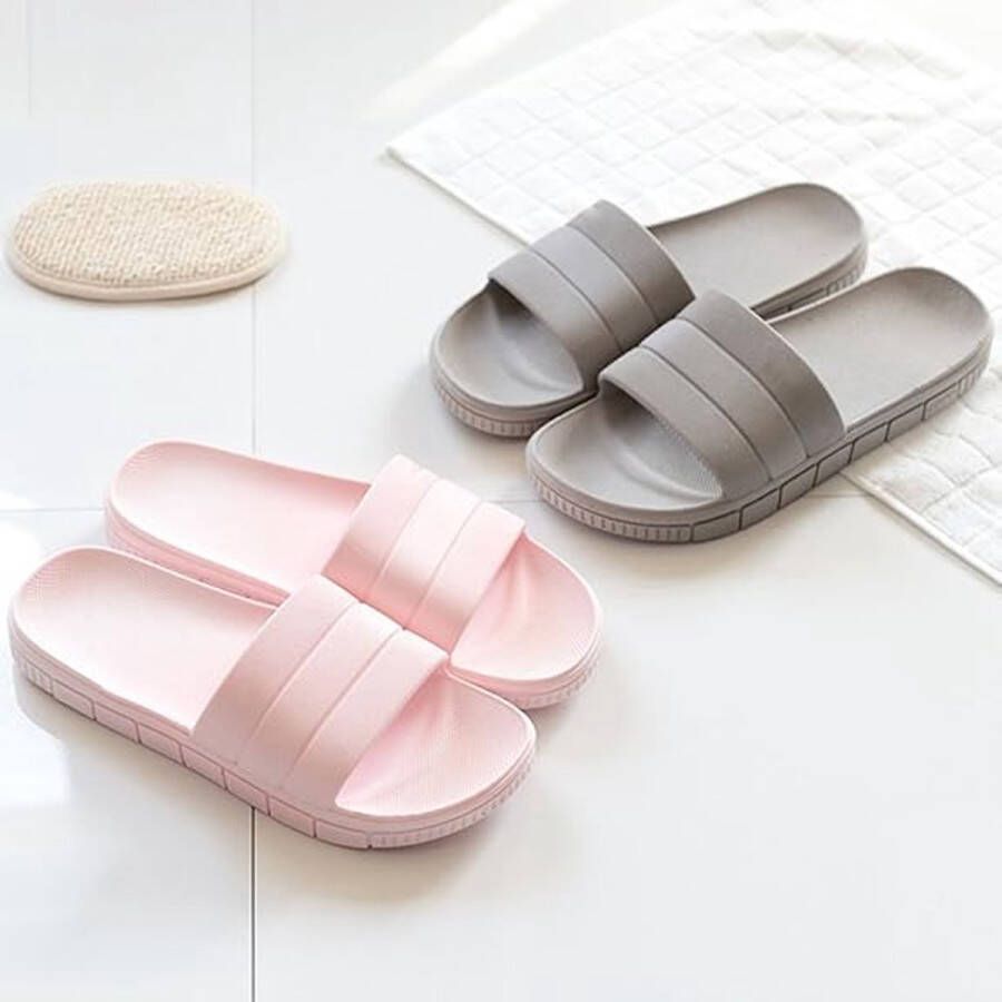 Slippers zomer slide-slippers badslippers strand indoor outdoor slipvast unisex effen EU grijs