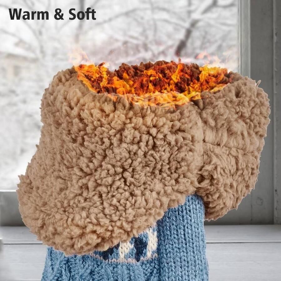 Slippersokken voor en pluizige pantoffelsokken met grijpers antislip fleecevoering warmtevasthoudend