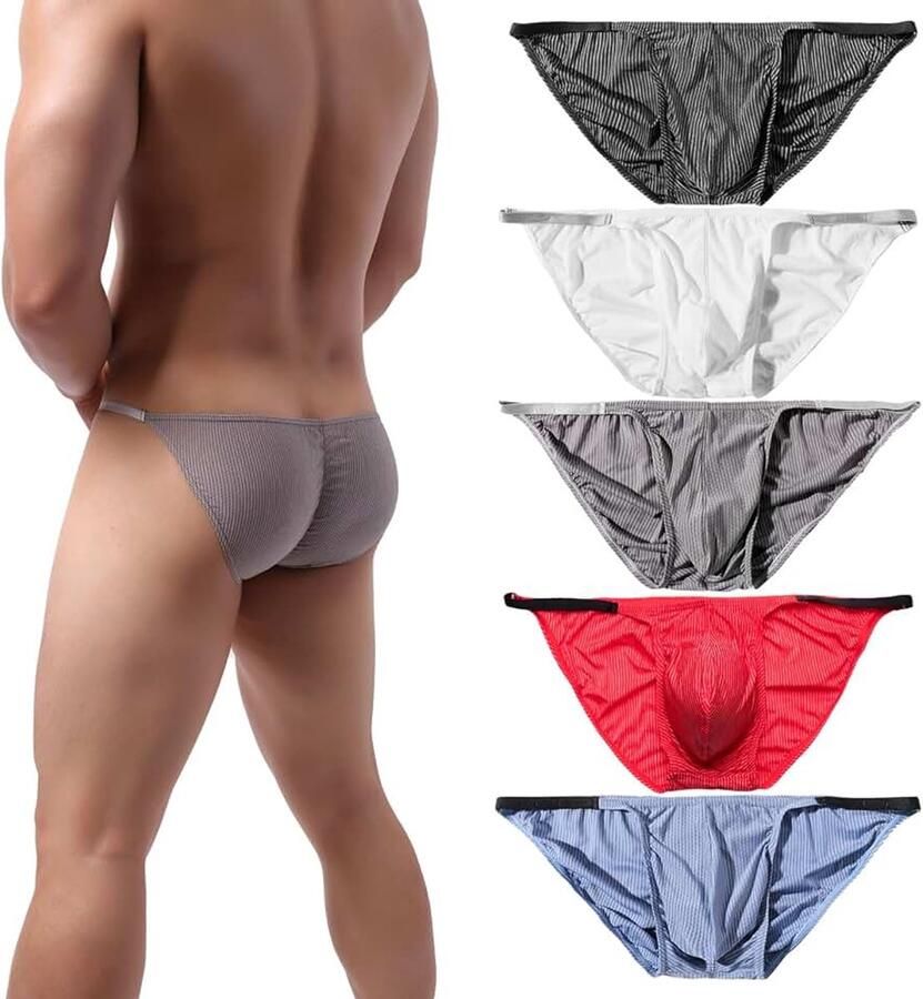 Slips voor heren elastische ruches aan de achterkant bikini-ondergoedpakket
