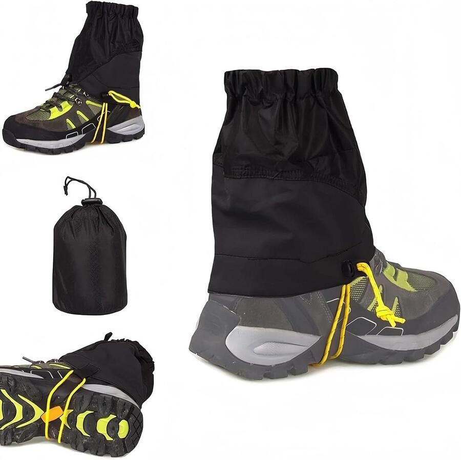 Slobkousen Unisex Gaiters Beenstukken Outdoor Bescherming Waterdicht Siliconen Hoogte Zwart