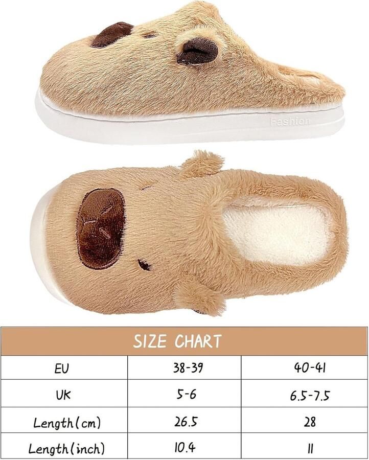 Sloffen Capybara Winter Warme Pantoffels Pluizige Pluche Sloffen Comfortabele Antislip voor Binnen en Buiten