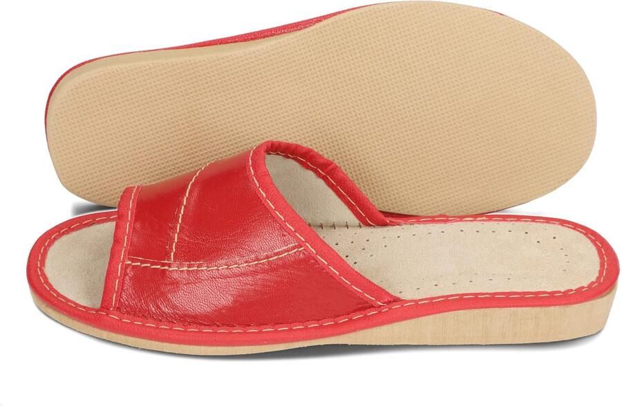 Sloffen Dames 39 Echt Leer Blootgestelde Vingers Comfort voor Thuis ShopVlot