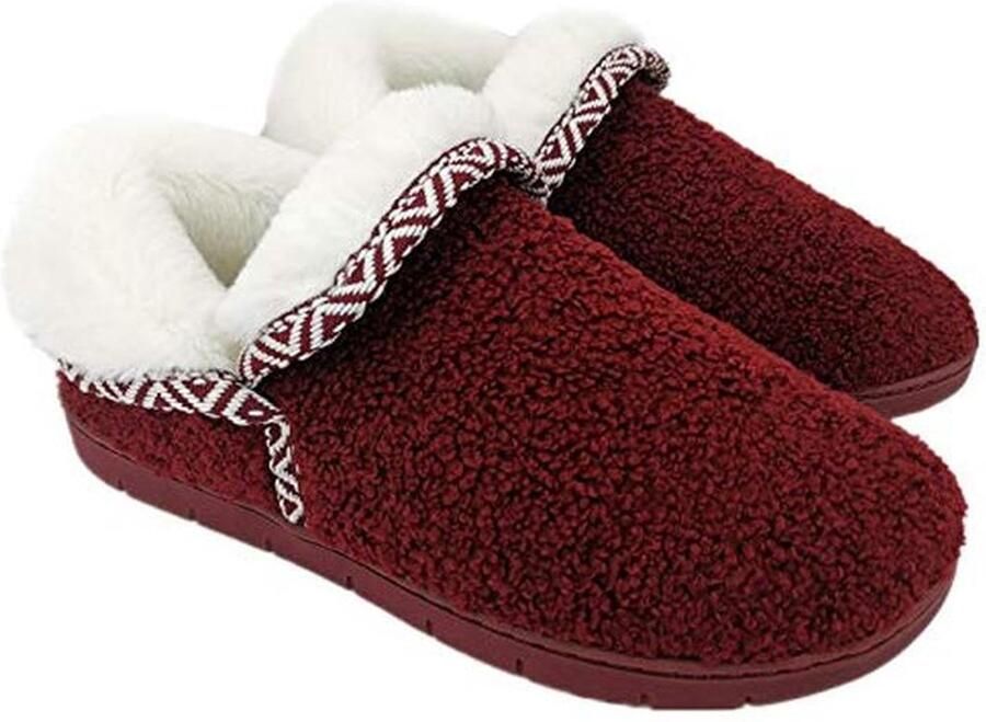 Sloffen Dames Fuzzy Warm Met Traagschuim Antislip Slippers Voor Binnen En Buiten