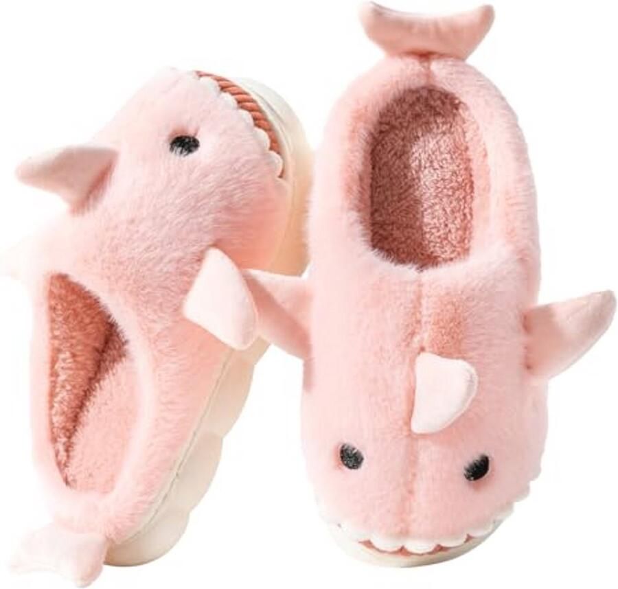 Sloffen Haai Koe Pantoffels Winter Warm Pluche Antislip Sloffen Outdoor Indoor