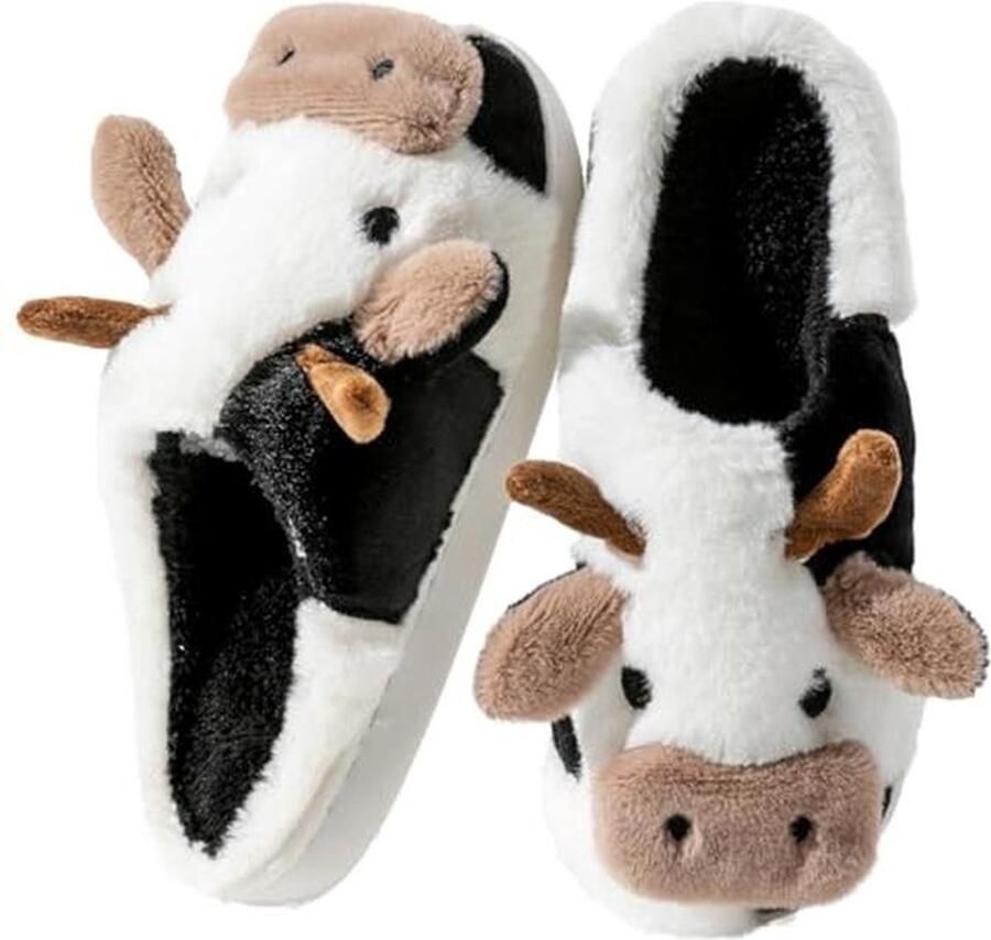 Sloffen Haai Koe Pantoffels Winter Warm Pluche Antislip Sloffen Outdoor Indoor