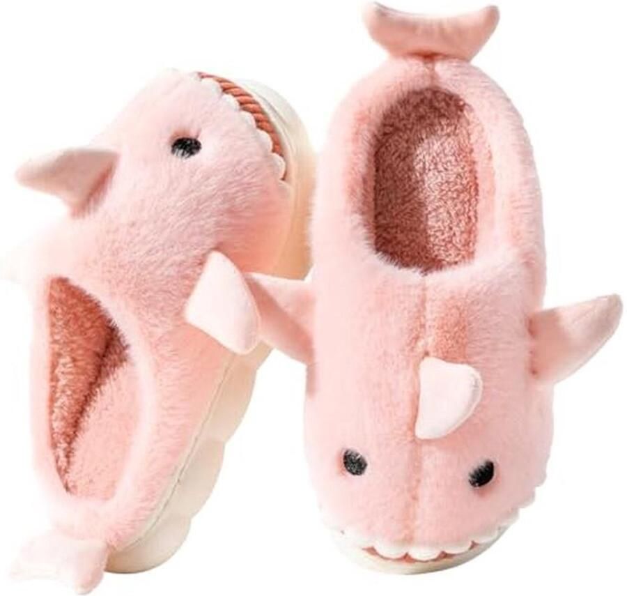 Sloffen Haai Koe Pantoffels Winter Warm Pluche Antislip Sloffen Outdoor Indoor