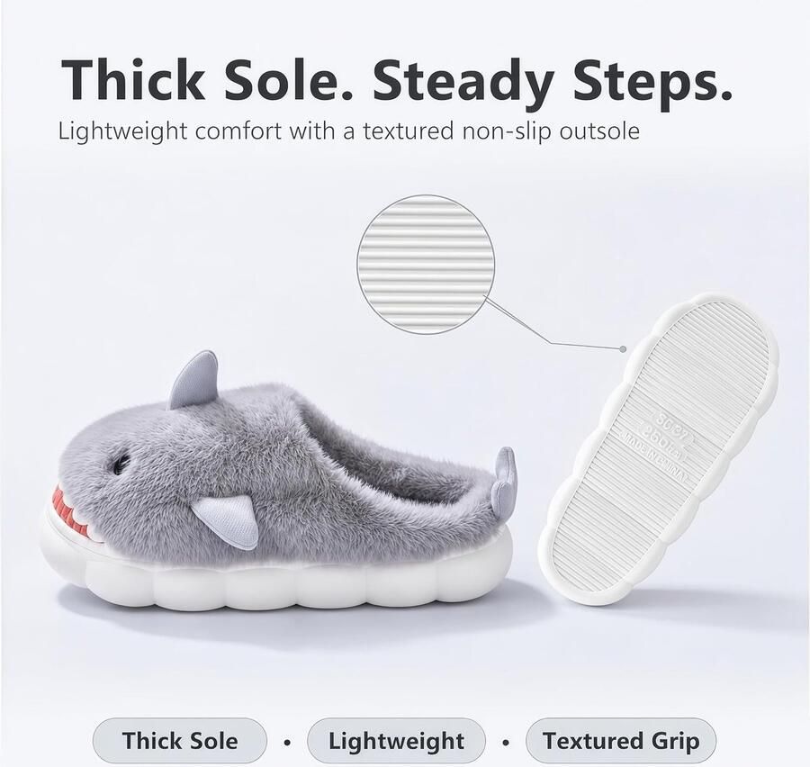 Sloffen Haai Koe Pantoffels Winter Warm Pluche Antislip Sloffen Outdoor Indoor