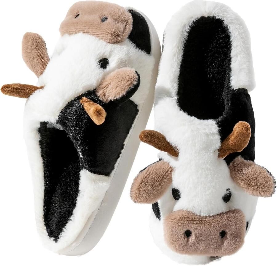 Sloffen Haai Koe Pantoffels Winter Warm Pluche Antislip Sloffen Outdoor Indoor