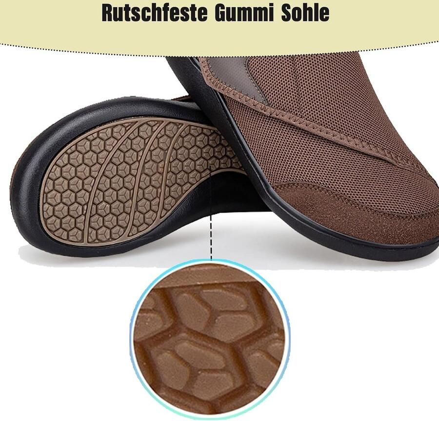 Sloffen Extra Breed Met Klittenbandsluiting Wandelen Vrije Tijd Bandage Voor Gezwollen Voeten Licht Senior Schoenen
