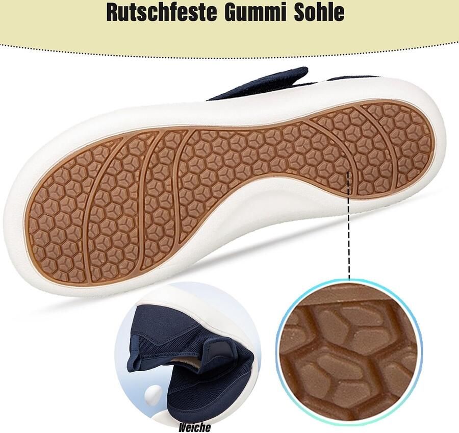 Sloffen Extra Breed Met Klittenbandsluiting Wandelen Vrije Tijd Bandage Voor Gezwollen Voeten Licht Senior Schoenen