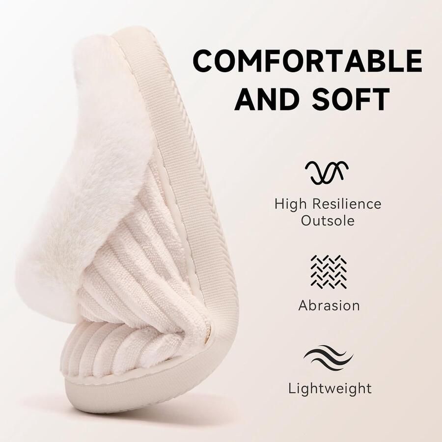 Sloffen Fuzzy Geheugenschuim Geruite Pantoffels Slip on Anti-Skid Slaapkamer Wolk Huis slippers