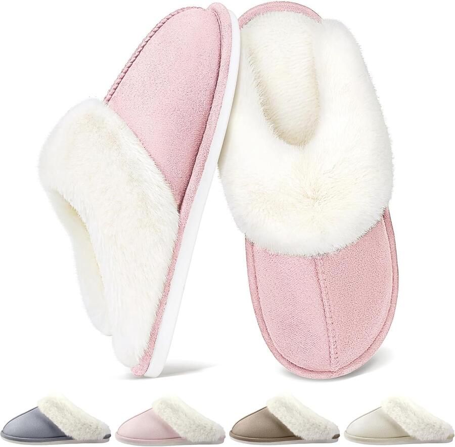 Sloffen Warme Winter Slippers Zacht Nepbont Pluche Pantoffels Antislip Huisschoenen Outdoor Indoor - Foto 2
