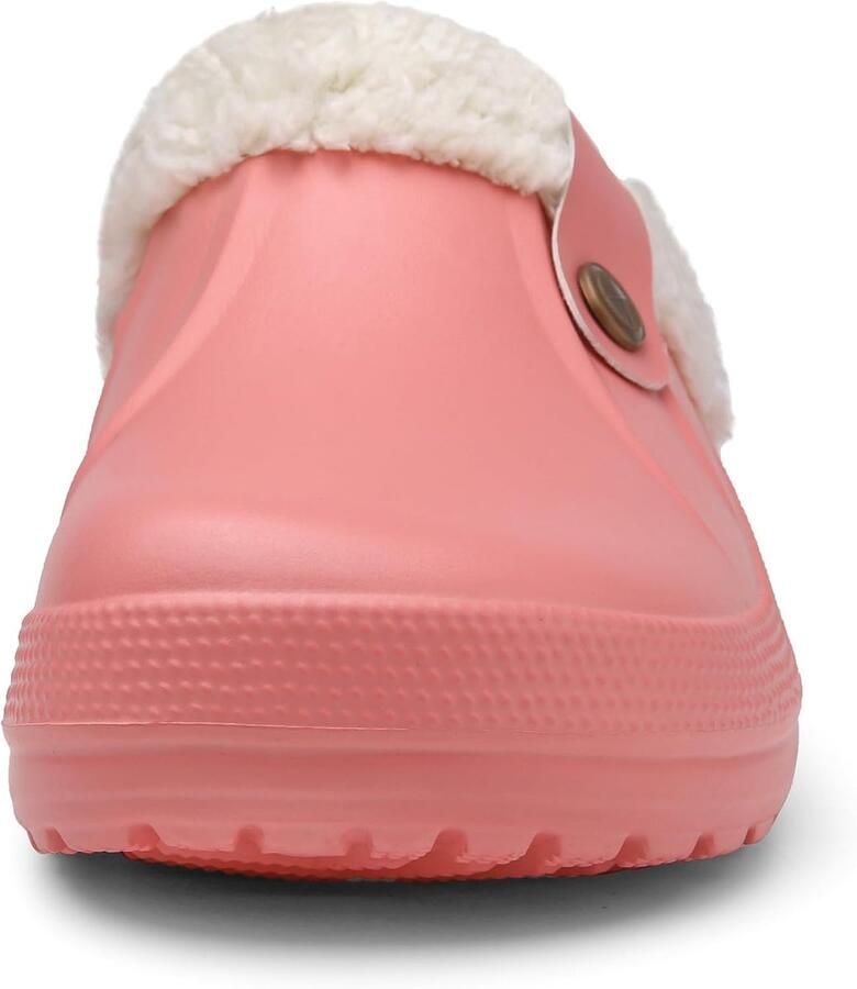Sloffen s Winter Tuinschoenen met Nepbont Warme Slippers Gesloten Slippers Anti-slip Pluche Slippers Roze Gr.44-45