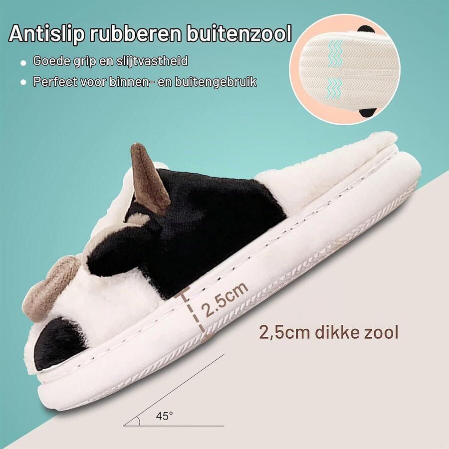 Sloffen Dames Pluche Pantoffels Winter Zacht Warm Comfortabel Fluffy Dieren Lichtgewicht Gezellig Non-slip Knus Gesloten Grappige Shoes