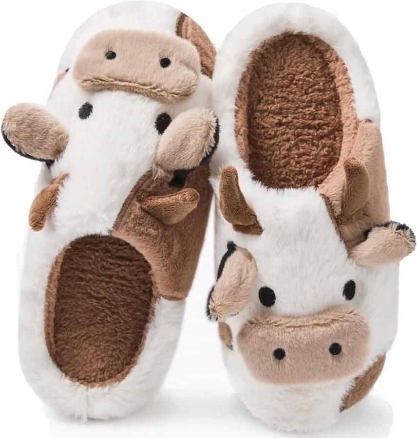 Sloffen Dames Pluche Pantoffels Winter Zacht Warm Comfortabel Fluffy Dieren Lichtgewicht Gezellig Non-slip Knus Gesloten Grappige Shoes