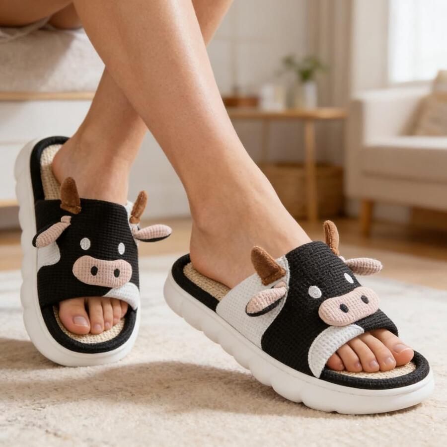 Sloffen Dames Pluche Pantoffels Winter Zacht Warm Comfortabel Fluffy Dieren Lichtgewicht Gezellig Non-slip Knus Gesloten Grappige Shoes