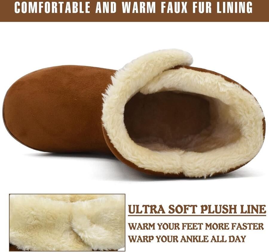 Sloffen Dames Pluizig Pluche Nepbont Pantoffels Winter voor Vrouwen Platte Warme Wollen Huisschoenen Traagschuim Voetbed Gebreid Huttenschoenen Antislip Slippers