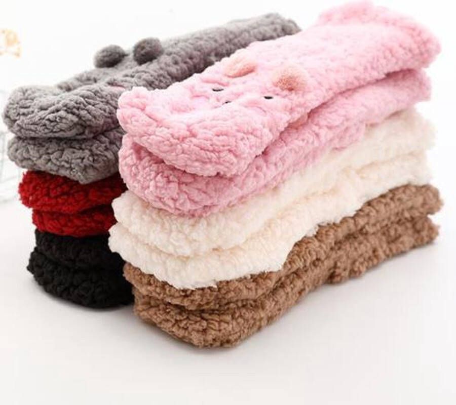 Sloffen dames warme sloffen beer bruin huissloffen anti slip huissokken sloffen meisjes - Foto 16