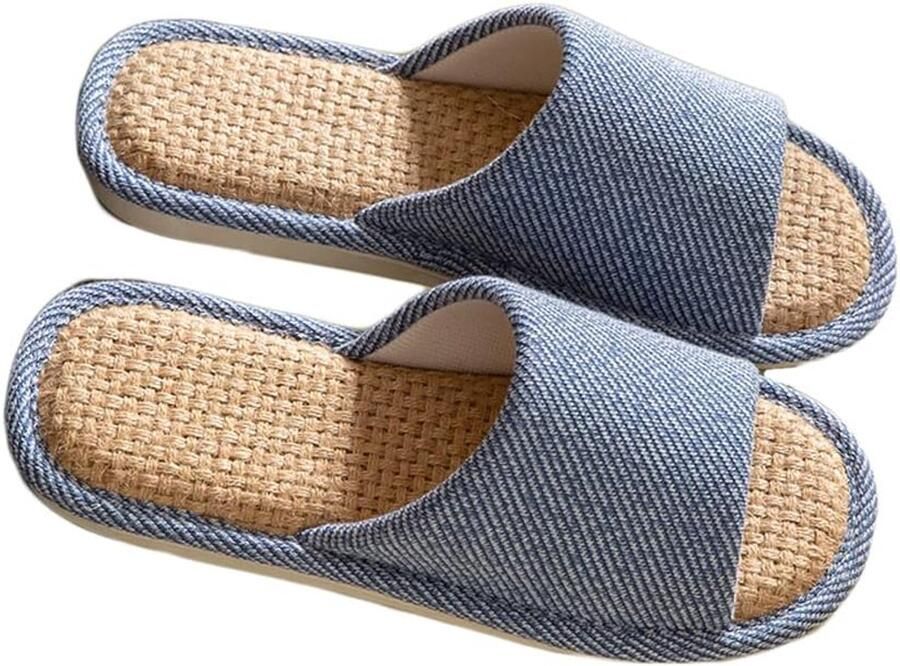 Sloffen Gezellige linnen pantoffels voor binnenshuis Ade d en comfortabel sloffen Linnen pantoffels voor binnen comfortabele ade de antislip en stille pantoffels voor alle seizoenen