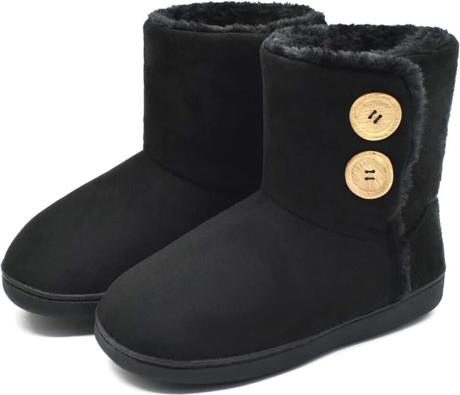Sloffen Heren Pluizig Pluche Nepbont Pantoffels Winter voor Mannen Platte Warme Wollen Huisschoenen Traagschuim Voetbed Gebreid Huttenschoenen Antislip Slippers