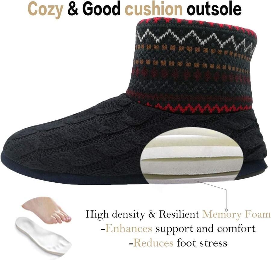 Sloffen Heren Pluizig Pluche Nepbont Pantoffels Winter voor Mannen Platte Warme Wollen Huisschoenen Traagschuim Voetbed Gebreid Huttenschoenen Antislip Slippers