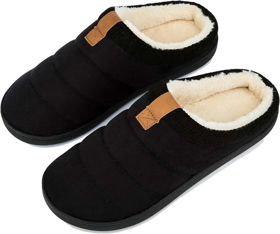Sloffen Heren Winter Warme Huis Sloffen Traagschuim Pantoffels met Antislip Rubberen Zool voor Binnen Buiten