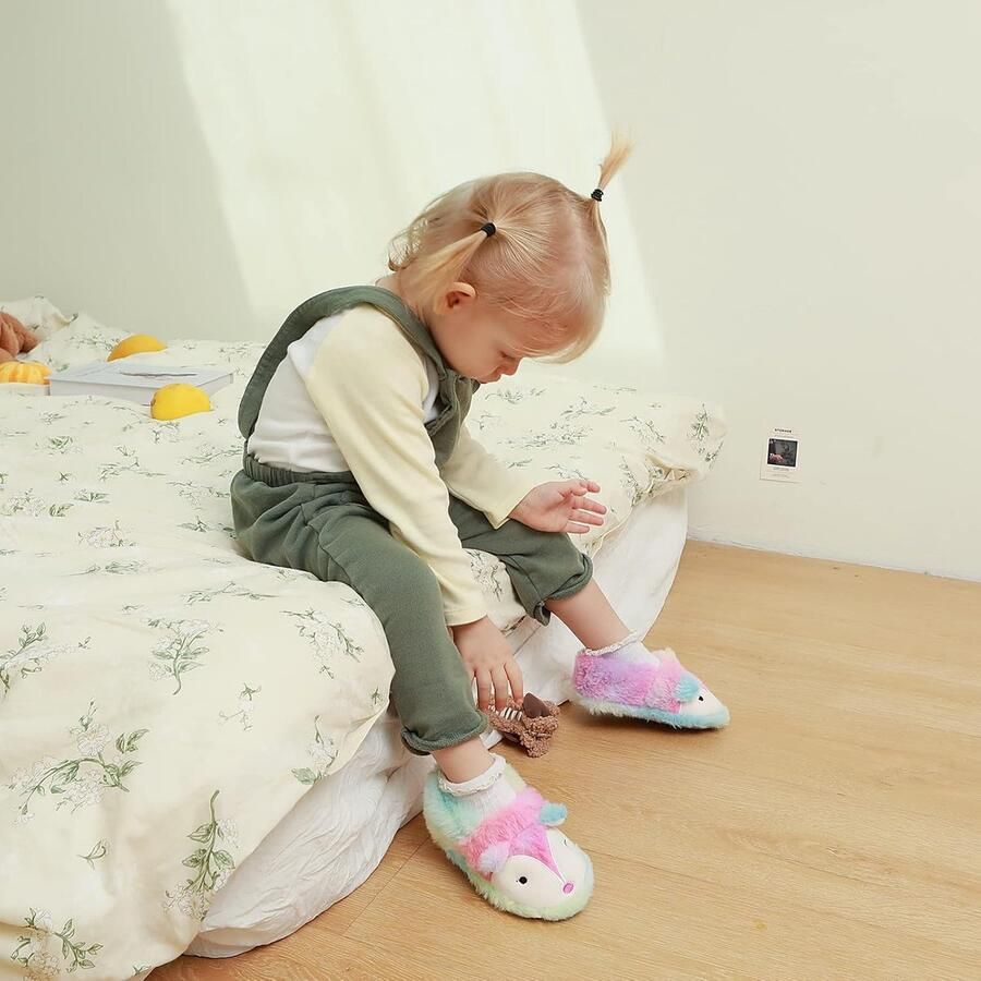 Sloffen Kleuter Antislip Rubberen Zool Slipper Schoenen Kinderen Winter Warm Dier Pantoffels