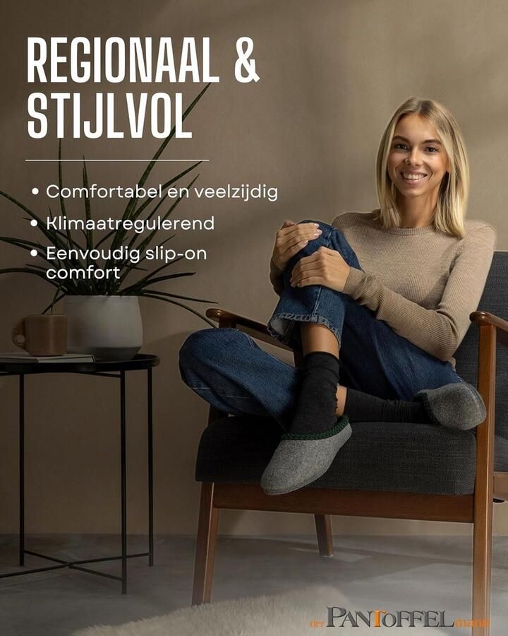 Sloffen met bies ??51 Ade d en comfortabel huispantoffels met dikke zool Voor en