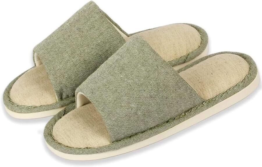 Sloffen met Geheugenschuim voor & Wasbare Pantoffels met Antislip Zool Ade de Open Teen voor Thuis Reizen en Spa (Alle Seizoenen)