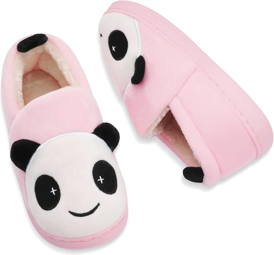 Sloffen Pluche Jongens Katoenen Pantoffels Kinderen Warme Kat Zachte Winter Cartoon Lichtgewicht Antislip Roze 32-33 EU (Labelgrootte: 220)
