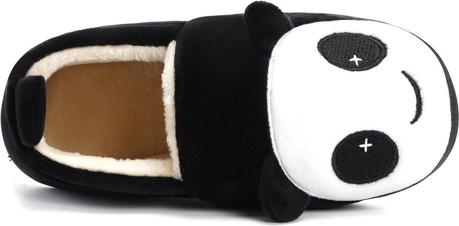 Sloffen Pluche Jongens Katoenen Pantoffels Kinderen Warme Kat Zachte Winter Cartoon Lichtgewicht Antislip Zwart 30-31 EU (Labelgrootte: 210)