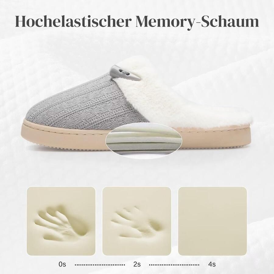 Sloffen Pluchen Memory Foam Pantoffels met Antislip-zool
