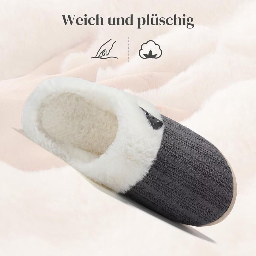 Sloffen Pluchen Memory Foam Pantoffels met Antislip-zool