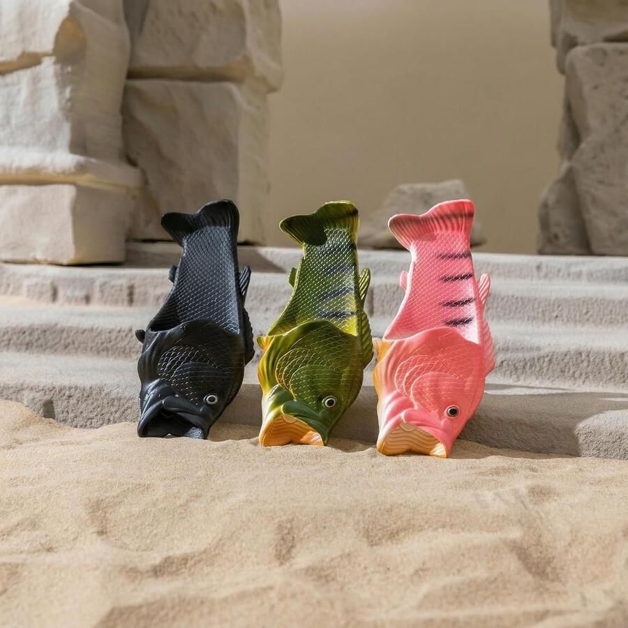Sloffen uniseks grappige visbadslippers voor of grappige pantoffels voor strandhuis douche ontspannen uren aan het zwembad wandelingen in de open lucht