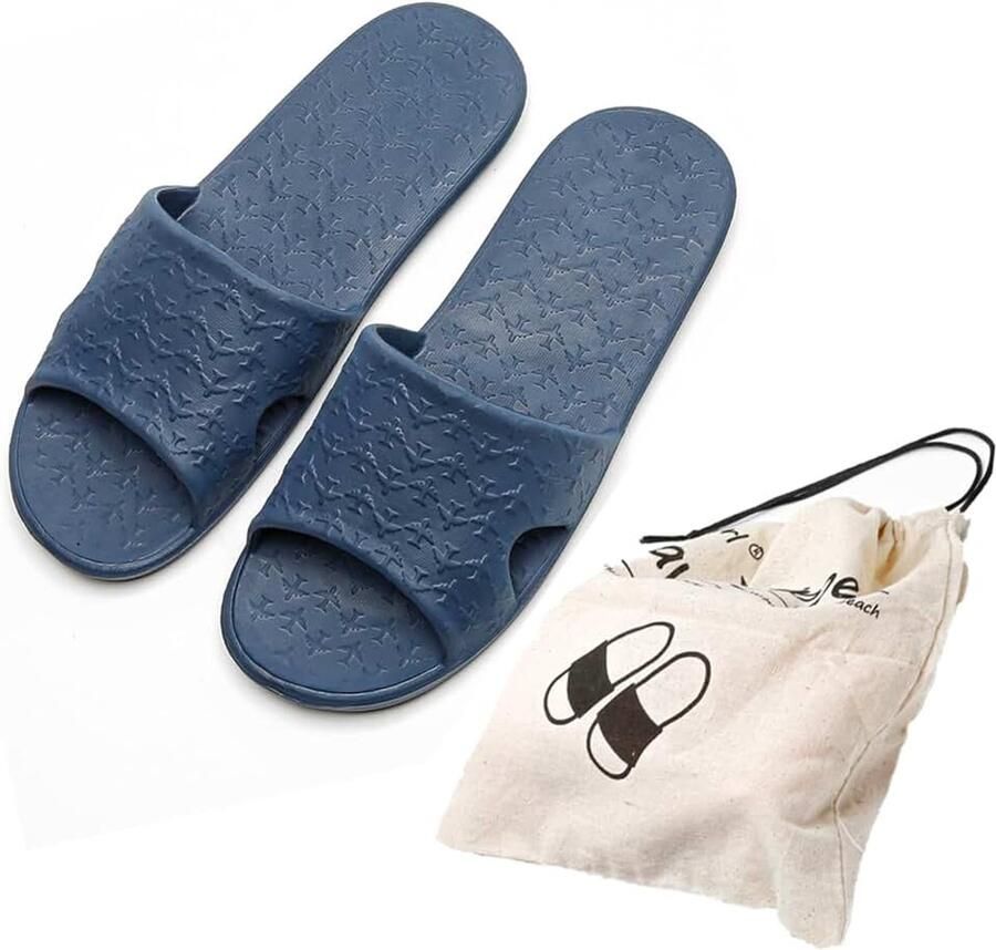 Sloffen voor en Draagbare Opvouwbare Pantoffels met Opbergtas Zacht Comfortabel Antislip Sneldrogend voor Thuis Badkamer Douche Zwem Strandsandalen